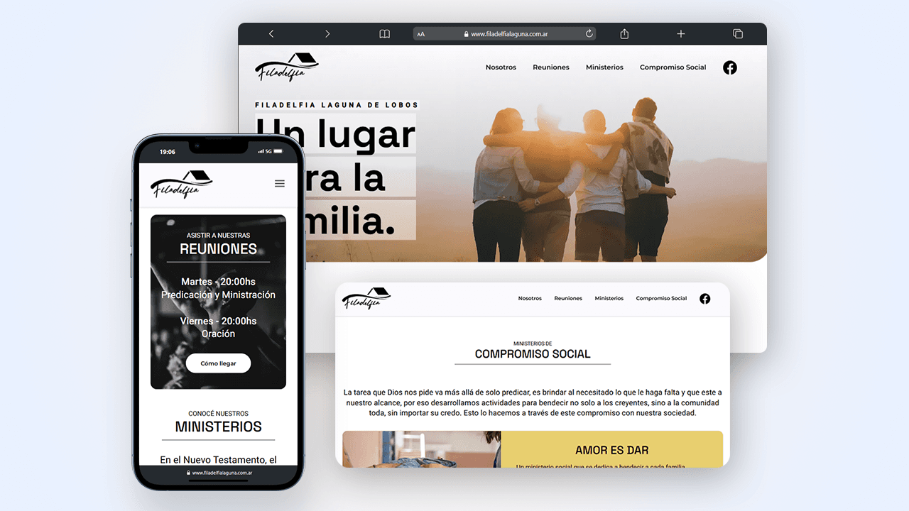 Web Filadelfia Laguna - NextJS, Tailwind preview